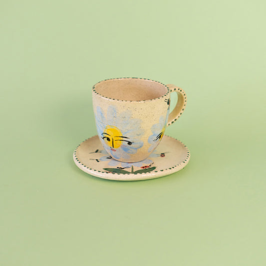 Set of cups with handles "Let's see..."