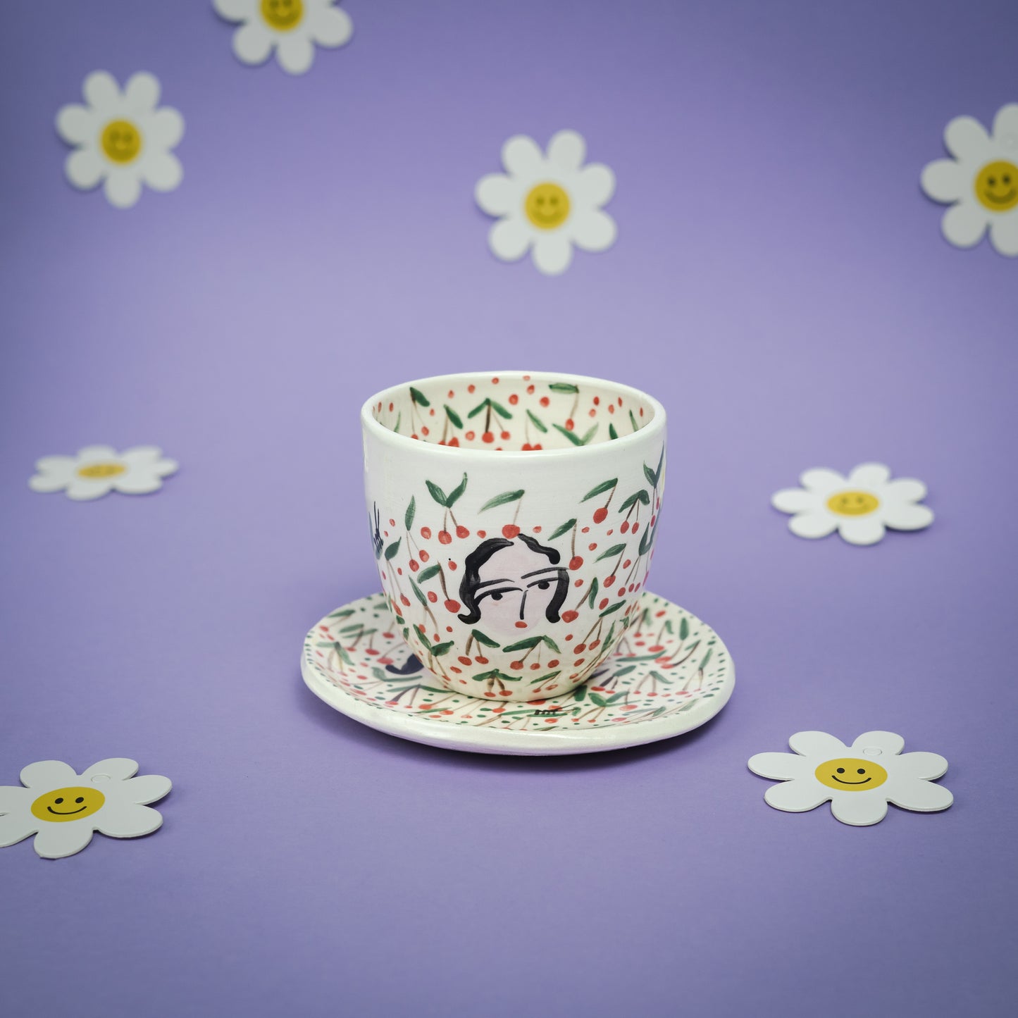Set de taza y plato CEREZAS NIÑA