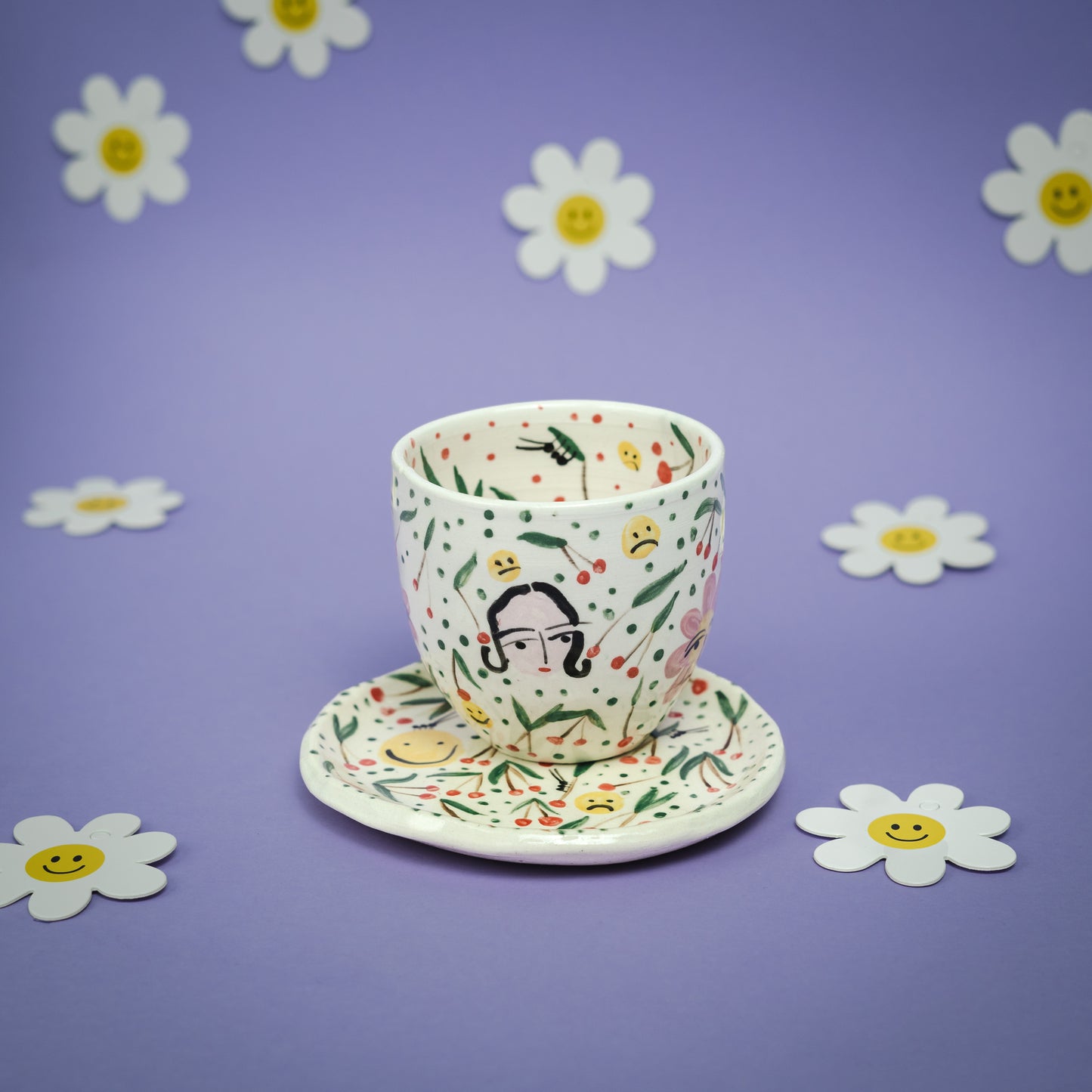 Set de taza y plato CEREZAS + SMILES