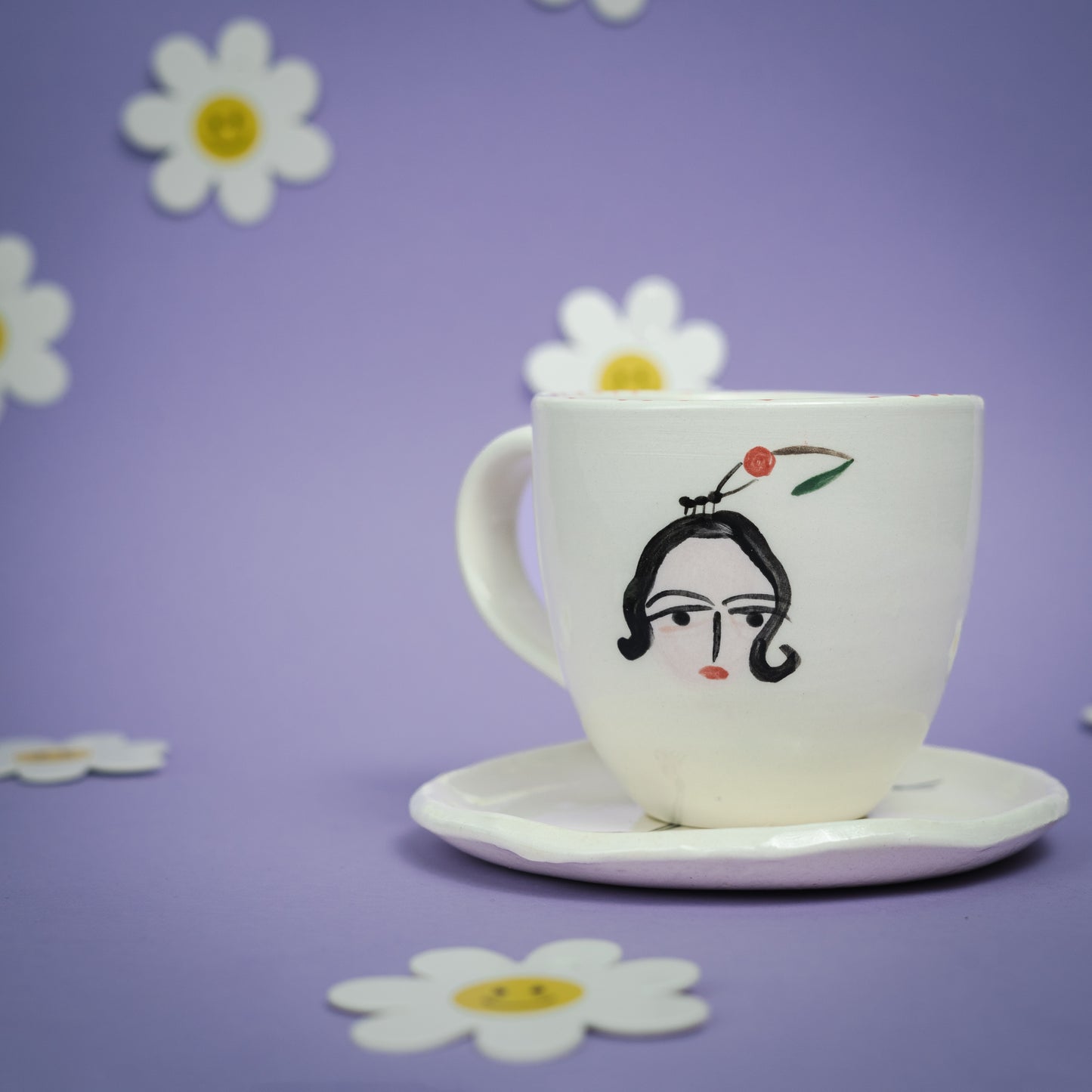 Set de taza y plato CEREZAS