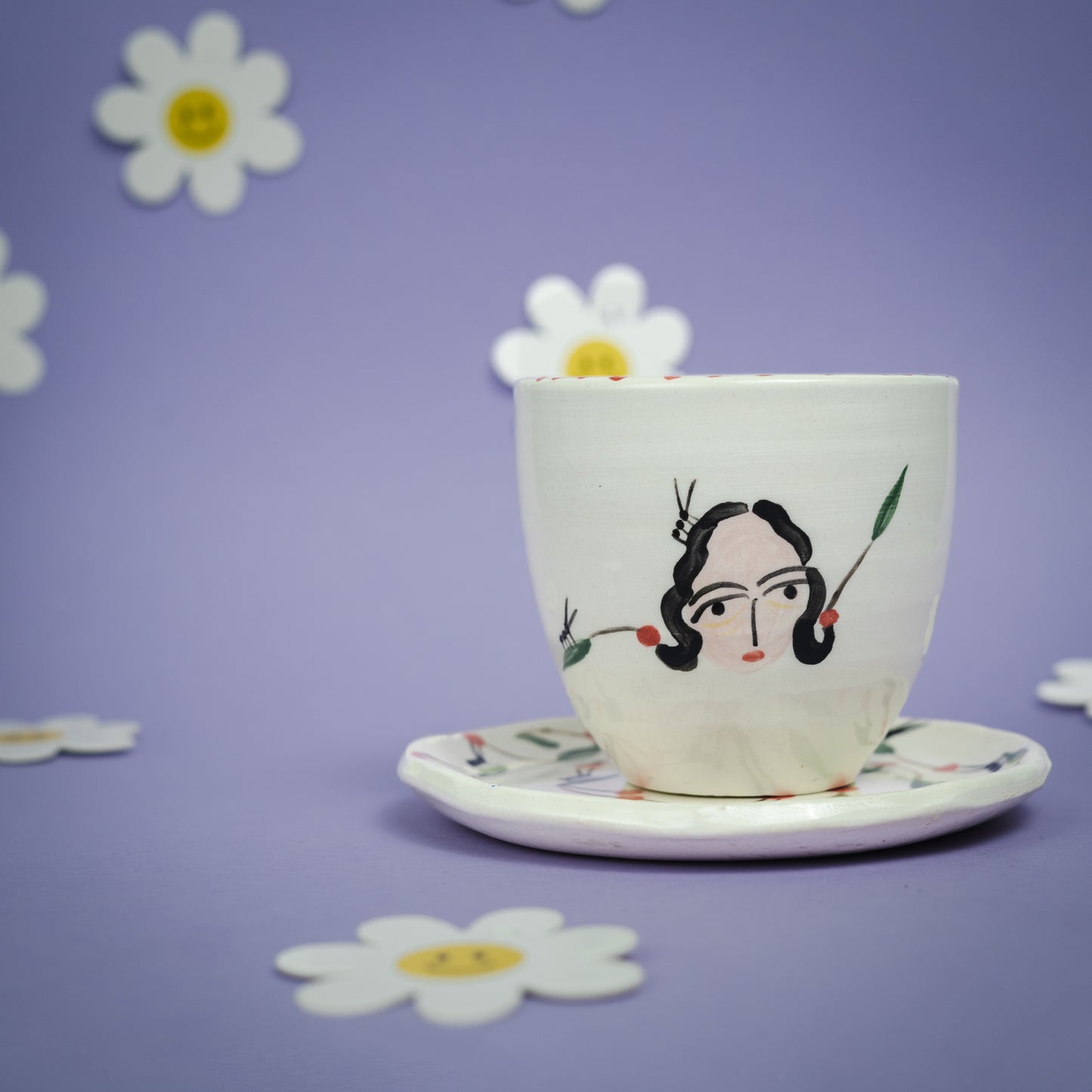Set de taza y plato NIÑA + HORMIGA