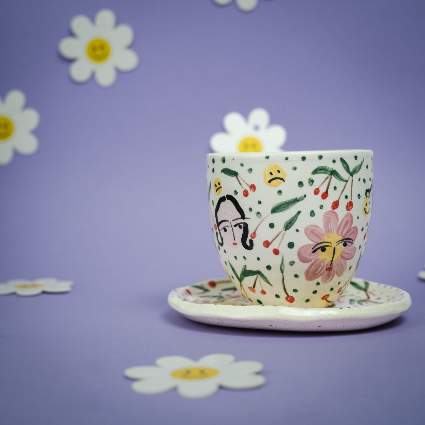 Set de taza y plato CEREZAS + SMILES