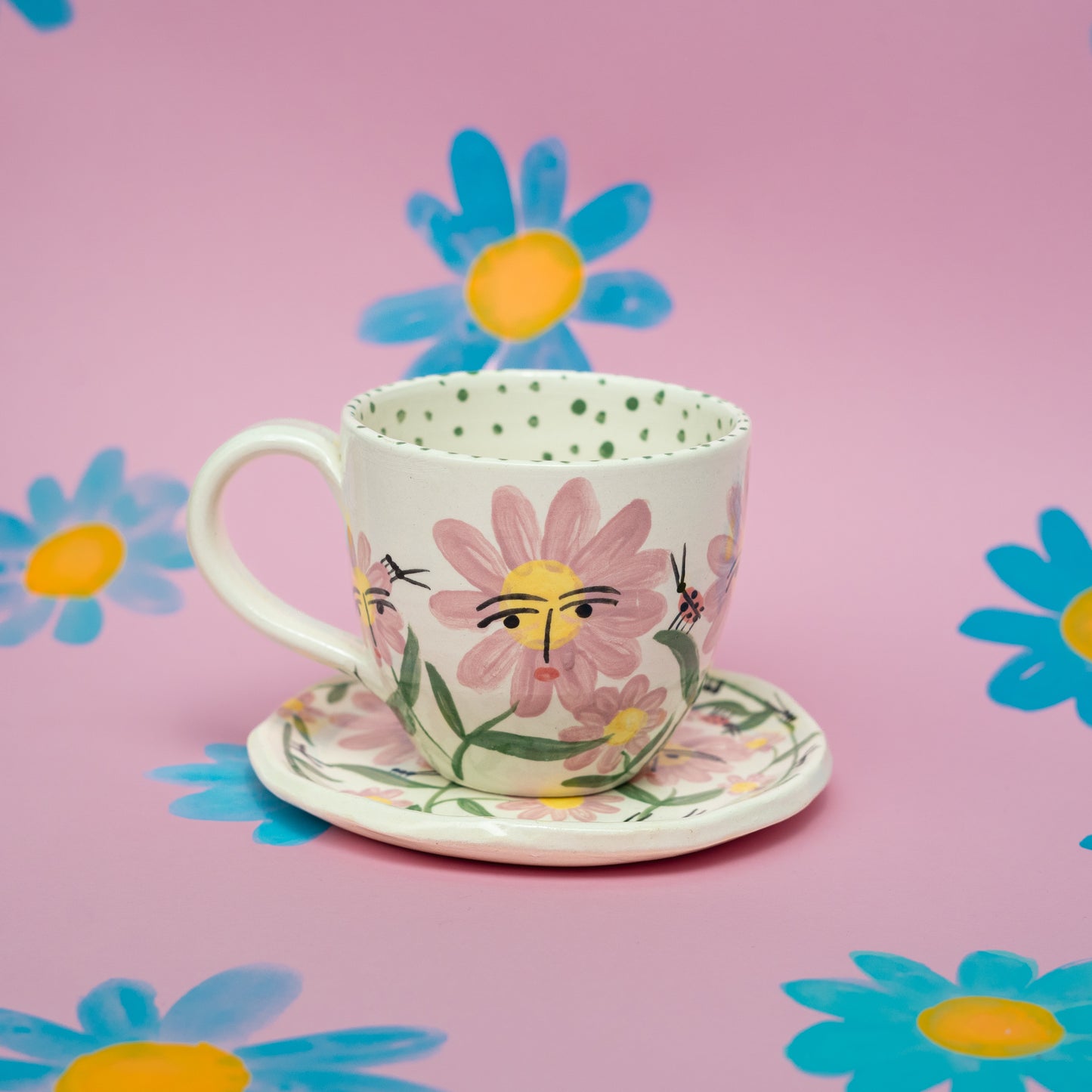 Set de taza y plato FLORES 3