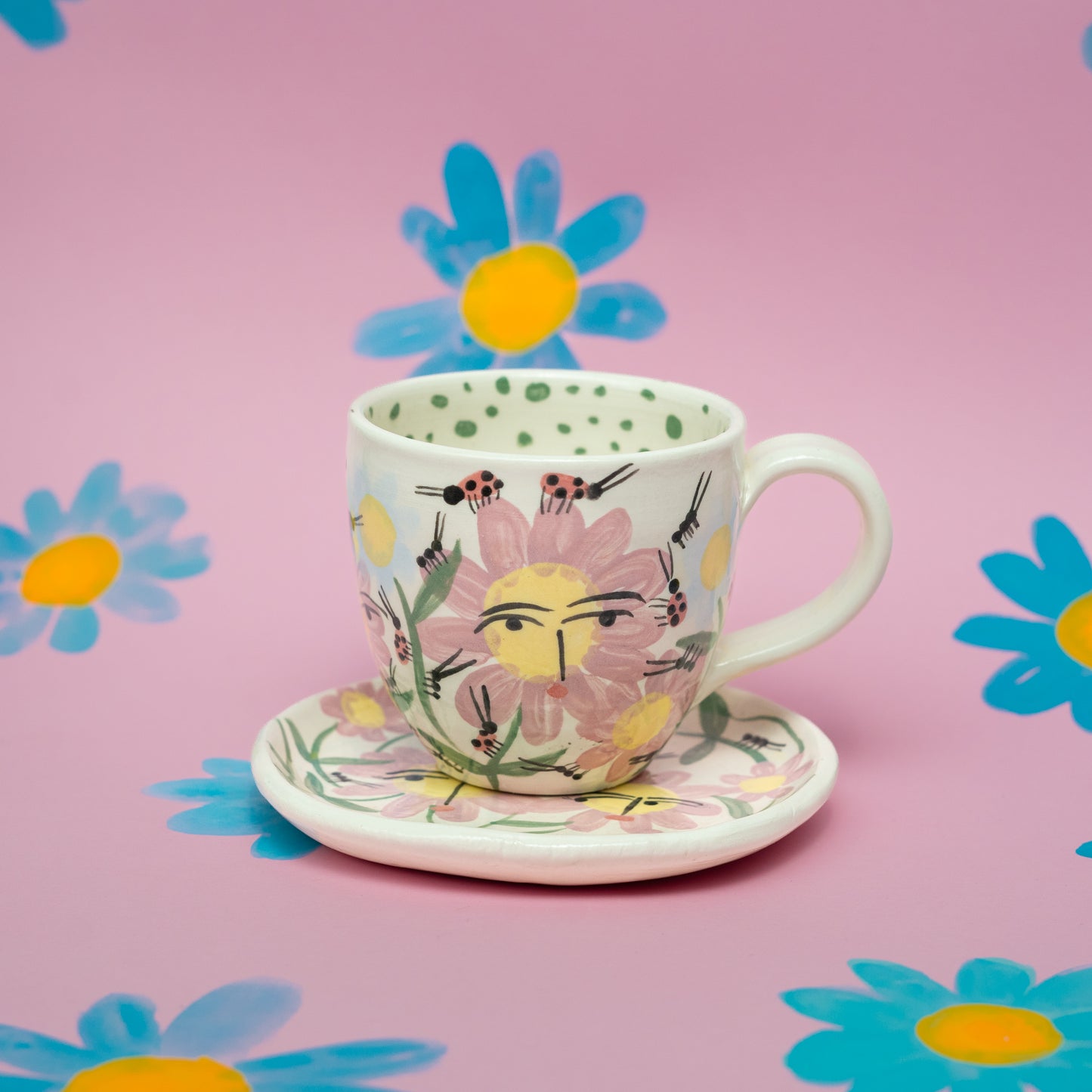 Set de taza y plato FLORES 4