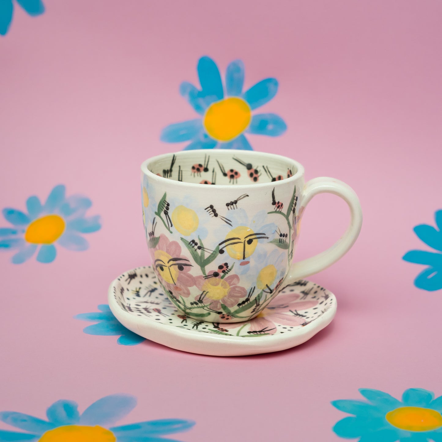 Set de taza y plato FLORES 5
