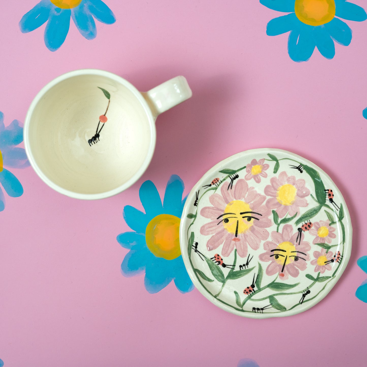 Set de taza y plato FLORES 1