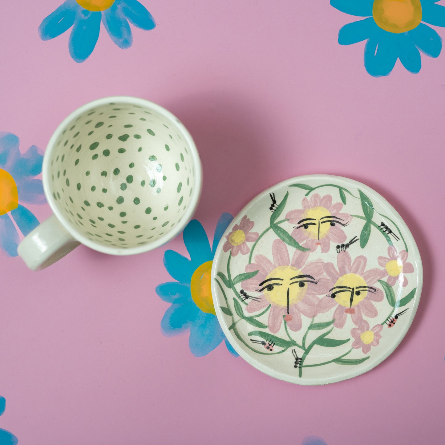 Set de taza y plato FLORES 4