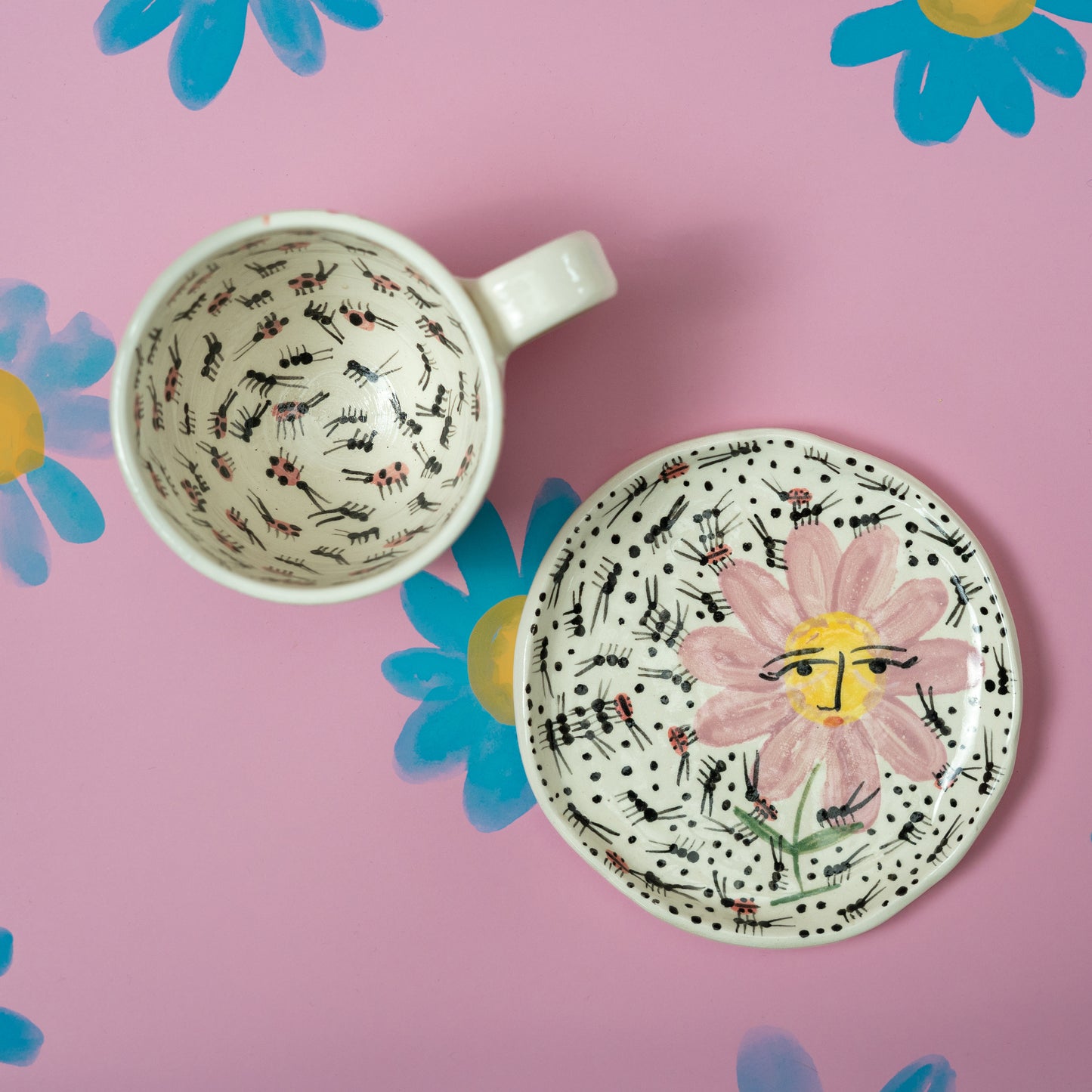 Set de taza y plato FLORES 5