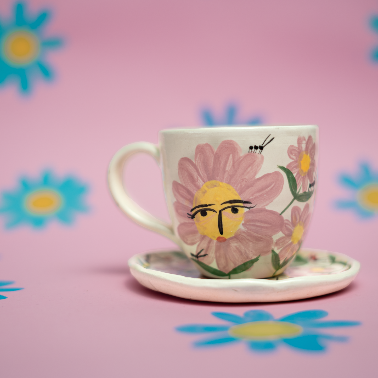Set de taza y plato FLORES 1