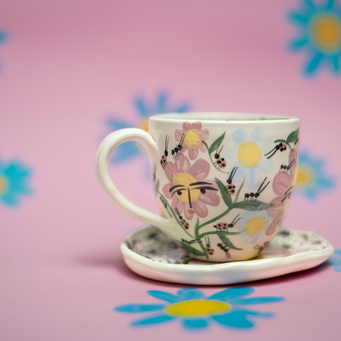 Set de taza y plato FLORES 3