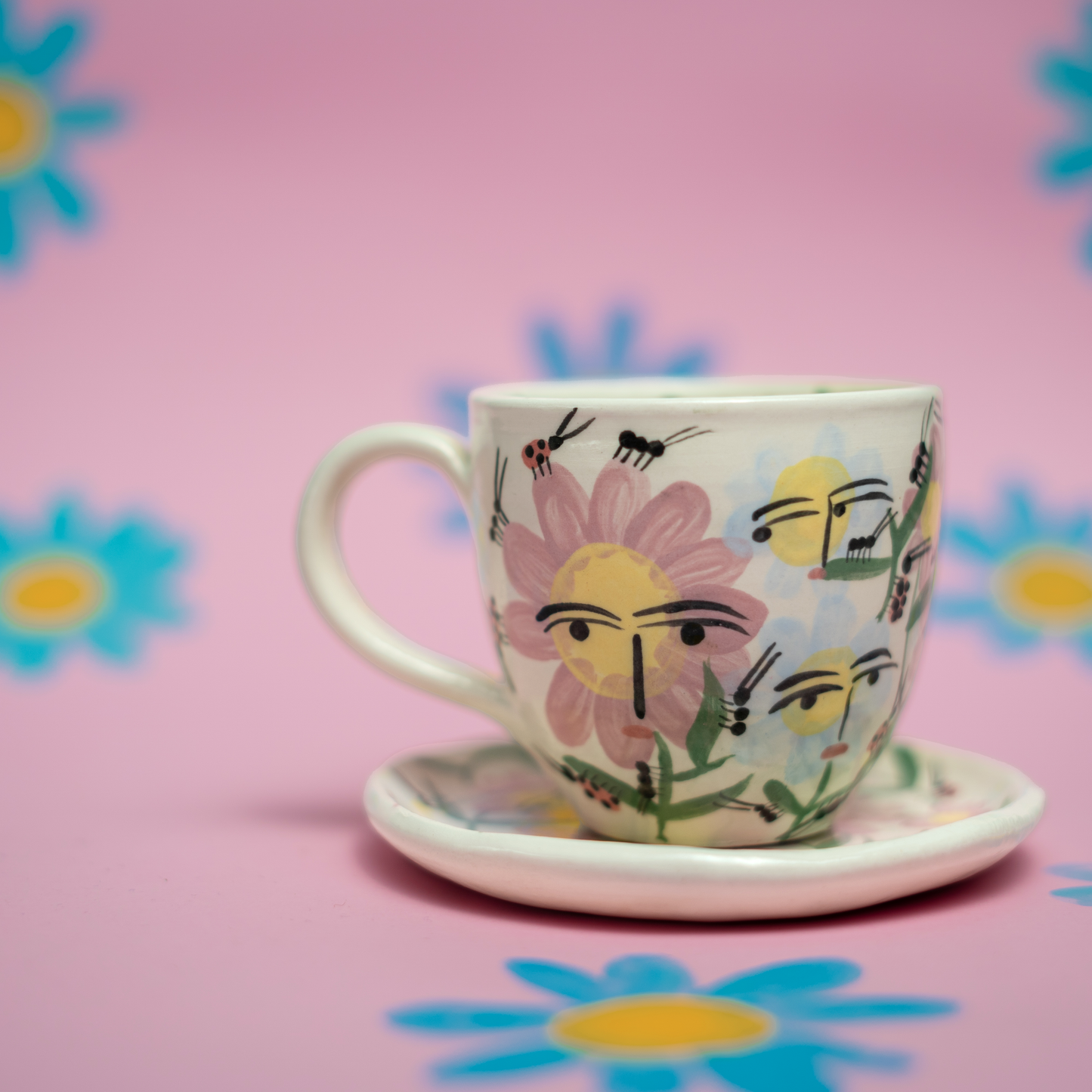 Set de taza y plato FLORES 4