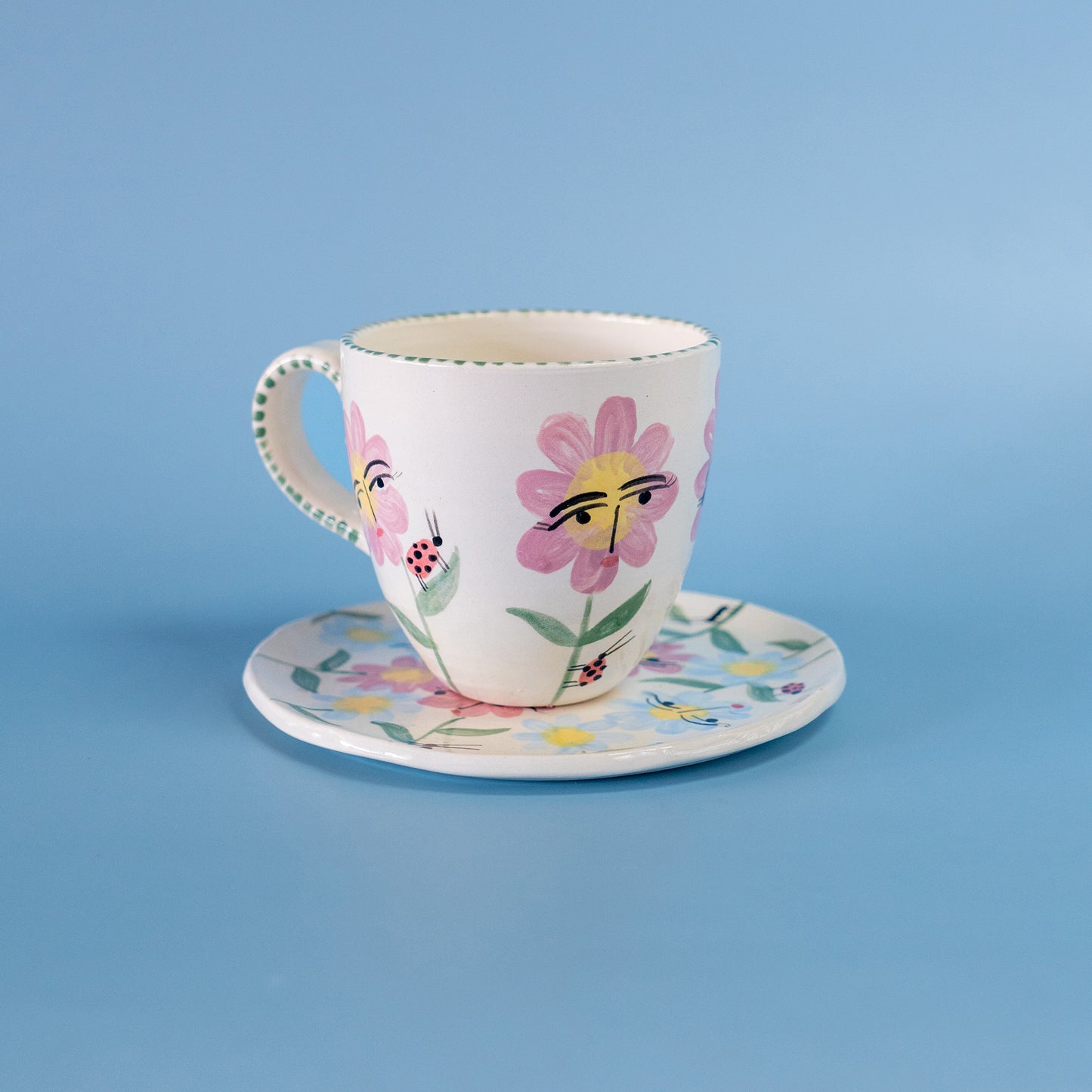 Cup + Plate "Hi" - Set taza con asa "Hola