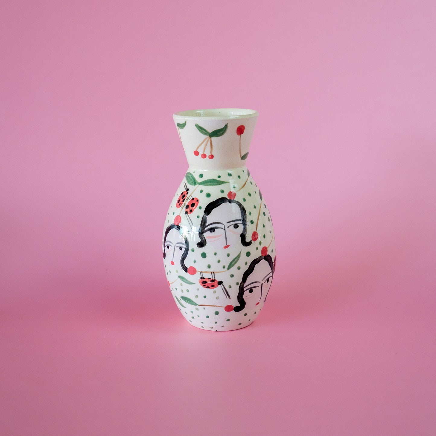 XS vase "Boring ladies and cherries" - XS florero "Señoras aburrida y cerezas"