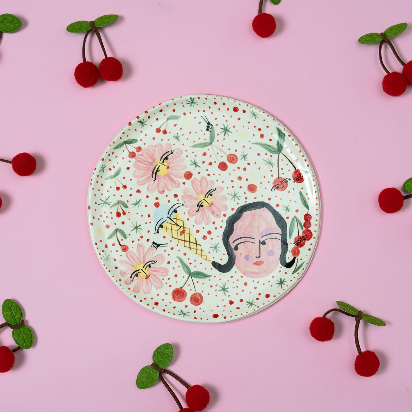 Plato M niña + cereza + helado