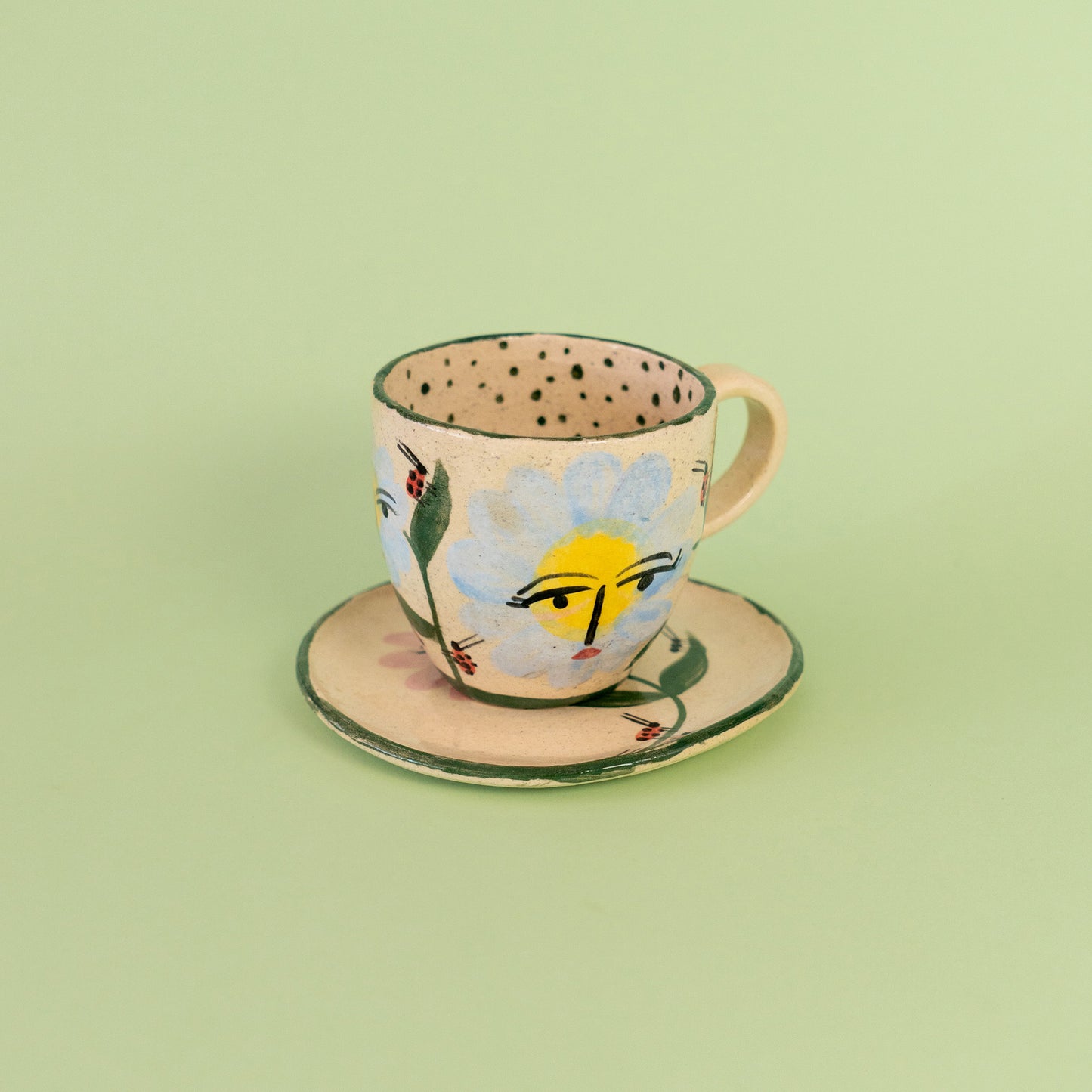 Set taza con asa "Flores de distinto color"