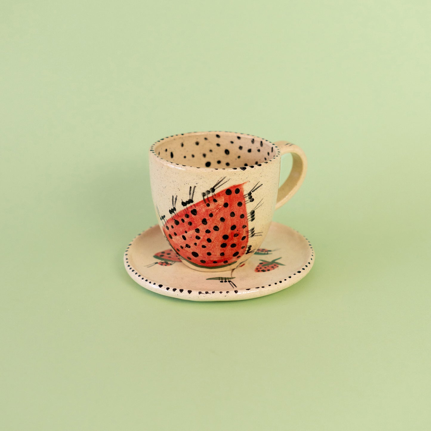 Set taza con asa "Hormigas de paseo por la sandía"
