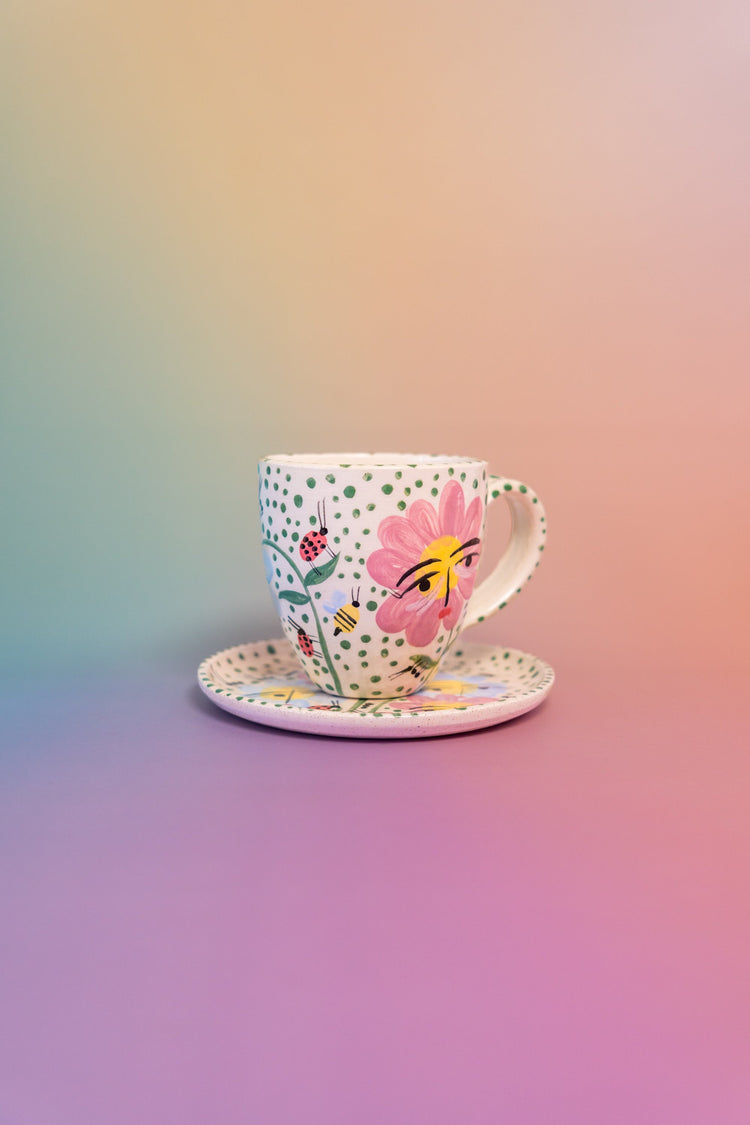 Set taza con asa + platito