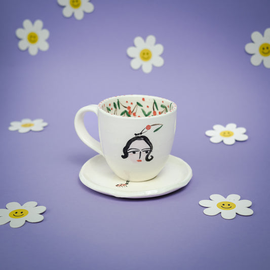 CHERRIES cup and saucer set