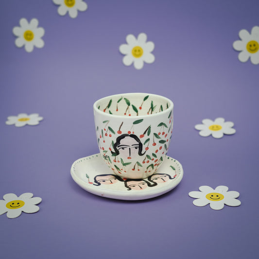 Triplets cup and saucer set