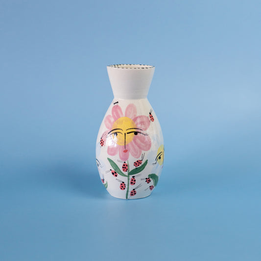 XS vase "Pink flower with friends" - XS florero "Flor rosada con amigas"