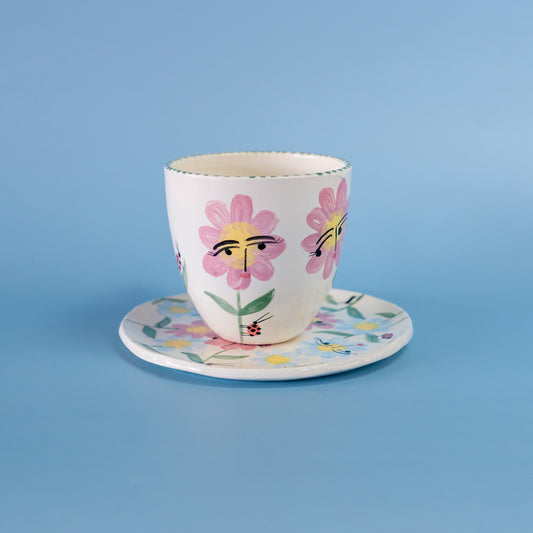 Cup + Plate "Hi" - Set taza con asa "Hola