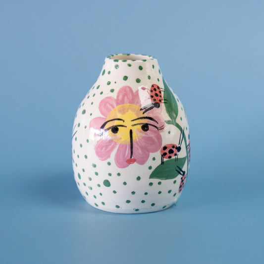 Mini Bottle " Flower with dots"  - Mini botella " Flor con puntos"