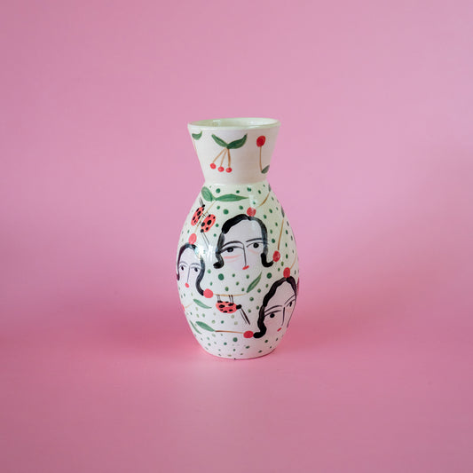XS vase "Boring ladies and cherries" - XS florero "Señoras aburrida y cerezas"