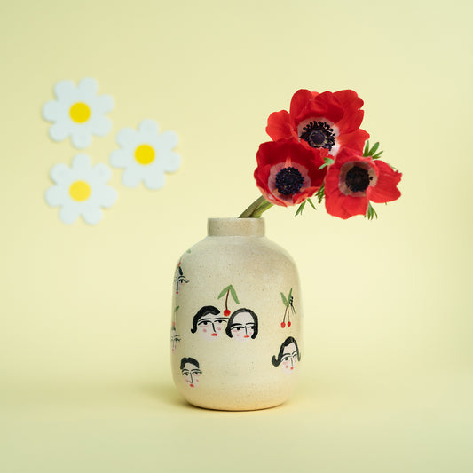 Vase of girls + cherries 2